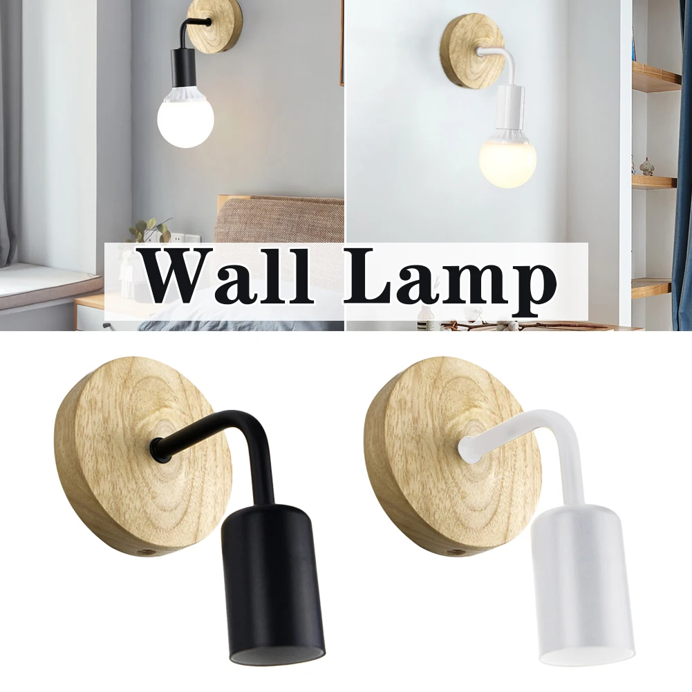 

Modern Wood Wall Sconce For Bedroom Living Room Bar Study Coffee Shop E27 Bulb(NOT Included) Vintage Industrial Wall Lamp