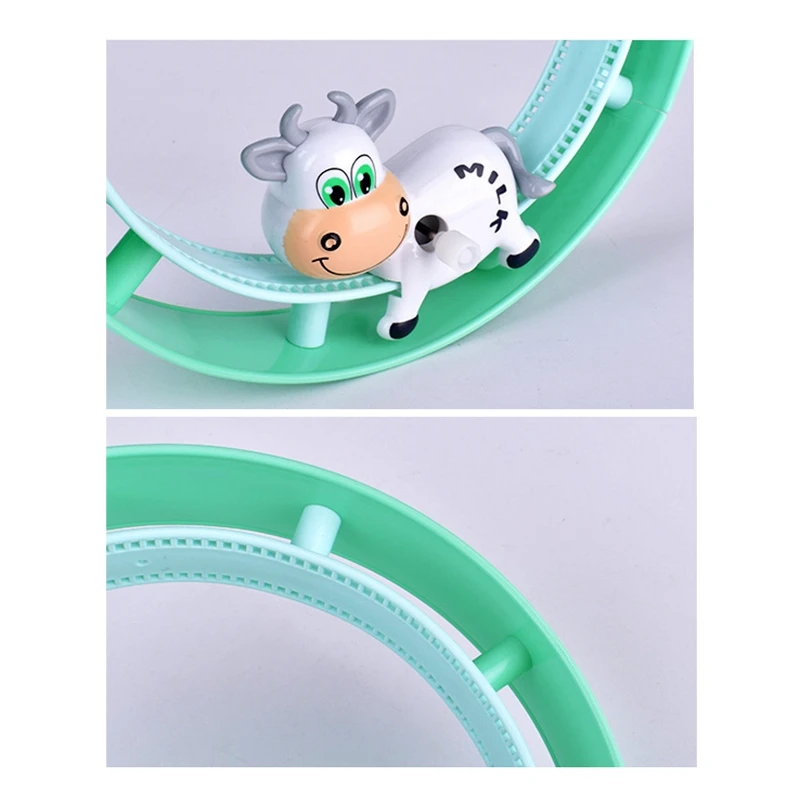 

Cartoon on the Chain Track Train Children Toy Car City Walking Wind Up Track Parent-Child Interactive Game Kid Gift