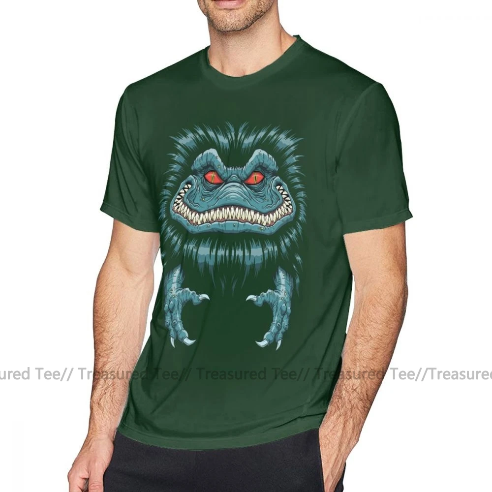 Critters футболка они кусают Футболка с принтом 4xl Футболка удивительный Классическая 100 хлопок Рубашка с короткими рукавами Для мужчин футболка - Цвет: Dark Green