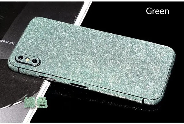 Green Блестящая наклейка для телефона iPhone 11 Pro XS Max, Защитная пленка для всего тела, наклейка для iPhone X XR 8 7 6 Plus 5S - Цвет: Green
