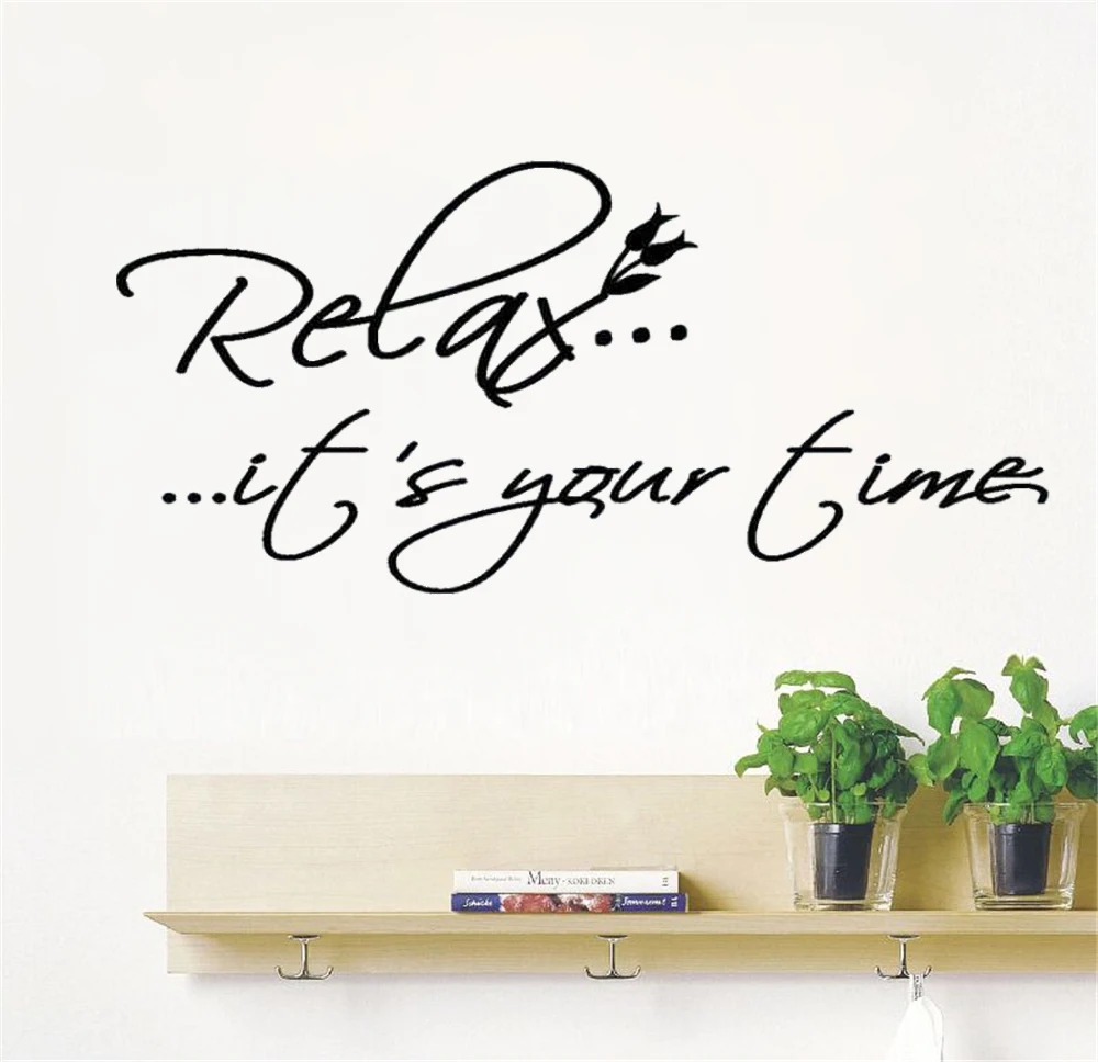 

Relax IT'S Your Time Vinyl Wall Stickers Quotes Lettering Words Saying Livingroom Decorative Mural Home Decor Decals DW11151