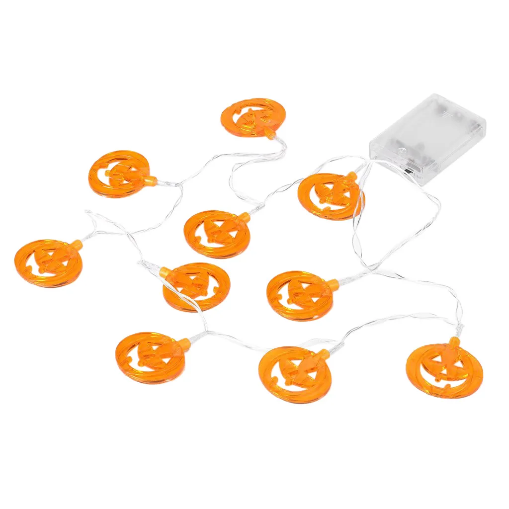 Хэллоуин Тыква светодиодная гирлянда Праздник 10 led круглая тыква форма Гирлянда
