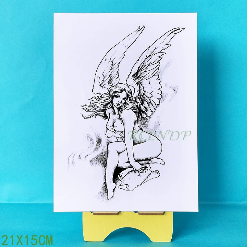 

Waterproof Temporary Tattoo Sticker Angel Beauty Girl fake tatto flash tatoo tatouage Stickers leg arm back for girl women men
