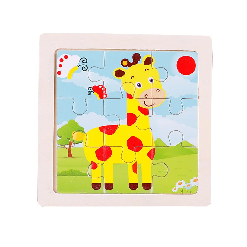 Игрушки для детей Красочный Деревянный 3D пазл животные развивающие обучающие