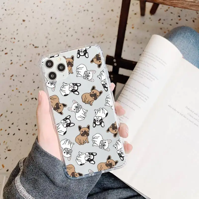 

Pug French Bulldog cute animal luxury Phone Case Transparent soft For iphone 5 5s 5c se 6 6s 7 8 11 12 plus mini x xs xr pro max