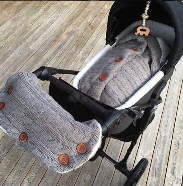 Теплое одеяло для новорожденных девочек и мальчиков, пеленка, вязаный цельный спальный мешок+ перила