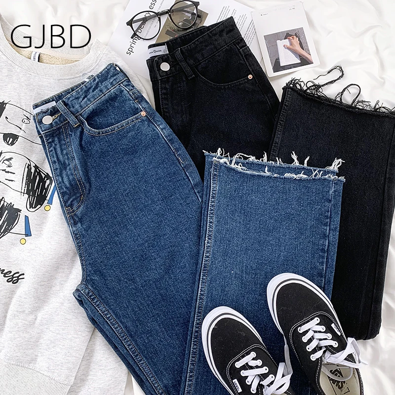 

Women's Jeans E Girl Blue Black Streetwear Femme High Waist Denim Trouser Y2k Baggy Classic Leisure Straight Pants For