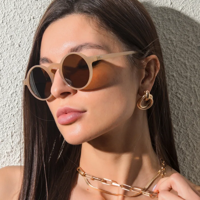 Круглые Солнцезащитные очки женские брендовые дизайнерские Винтажные