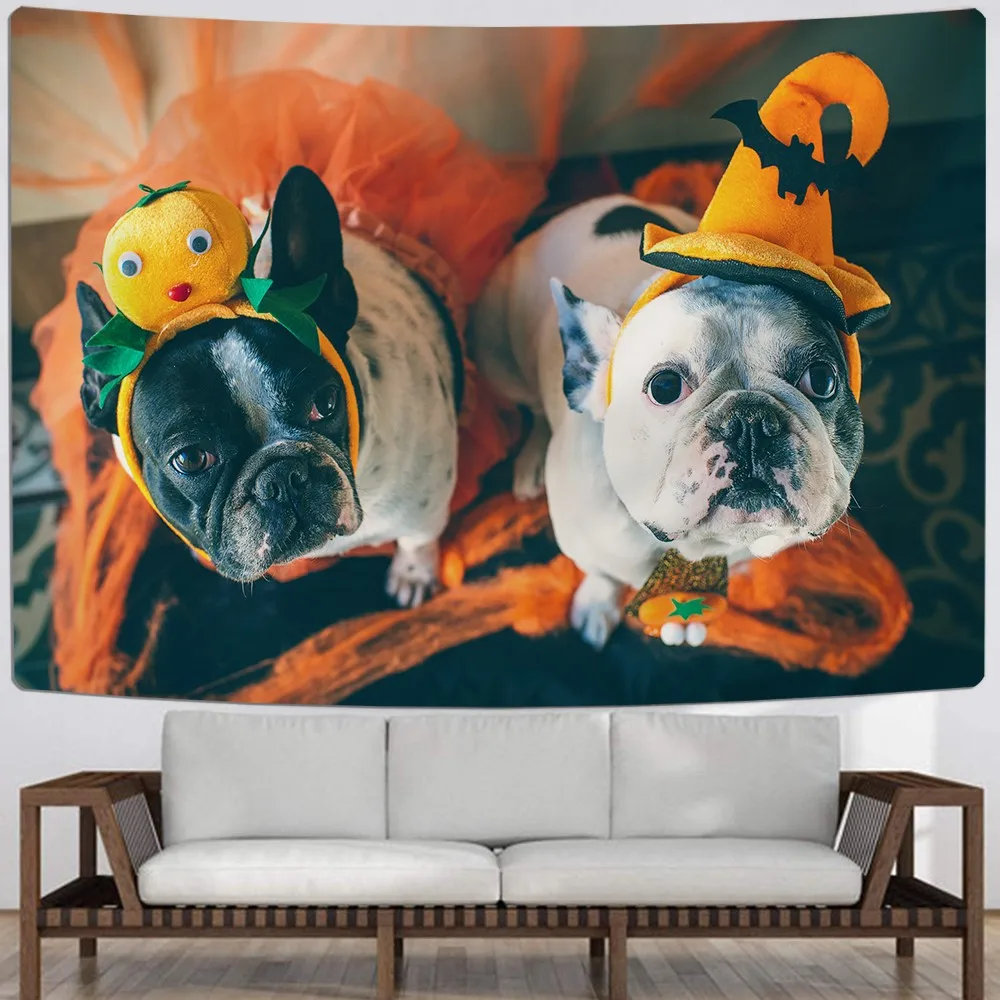 

Новый Красочный гобелен Забавный Хэллоуин теплый стиль украшение на стену изысканное милое общежитие спальня настраиваемое настенное оде...