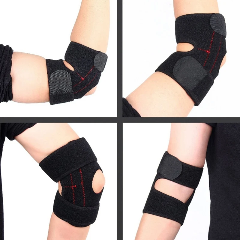 

1pc Protective Elbow Brace Support Pads Warm Compression Adjustable For Sports Basketball Tennis Workout Fitness Elbow Protector