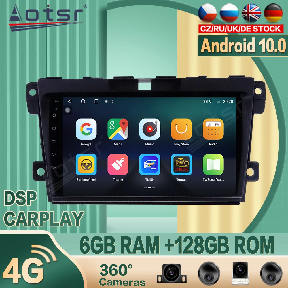

6 + 128G для Mazda CX-7 2008-2014 Android10 автомобиль радио плеер GPS навигации 360 камера Авто Радио стерео Мультимедиа Видео DSP carplay