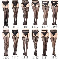 sexy lace soft top thigh high fishing net stockings suspender garter belt lingerie womens tights pantyhose floral medias