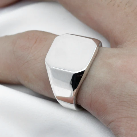 По индивидуальному заказу 925 стерлингового серебра для мужчин кольцо квадратные простые перстень кольца для мужчин и женщин пары обручальное кольцо лазерной гравировки, ювелирное изделие, подарок