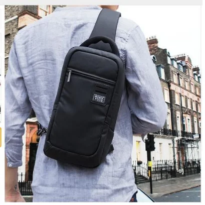 Мужская нагрудная сумка KAKA повседневные мессенджеры с USB зарядкой и защитой от