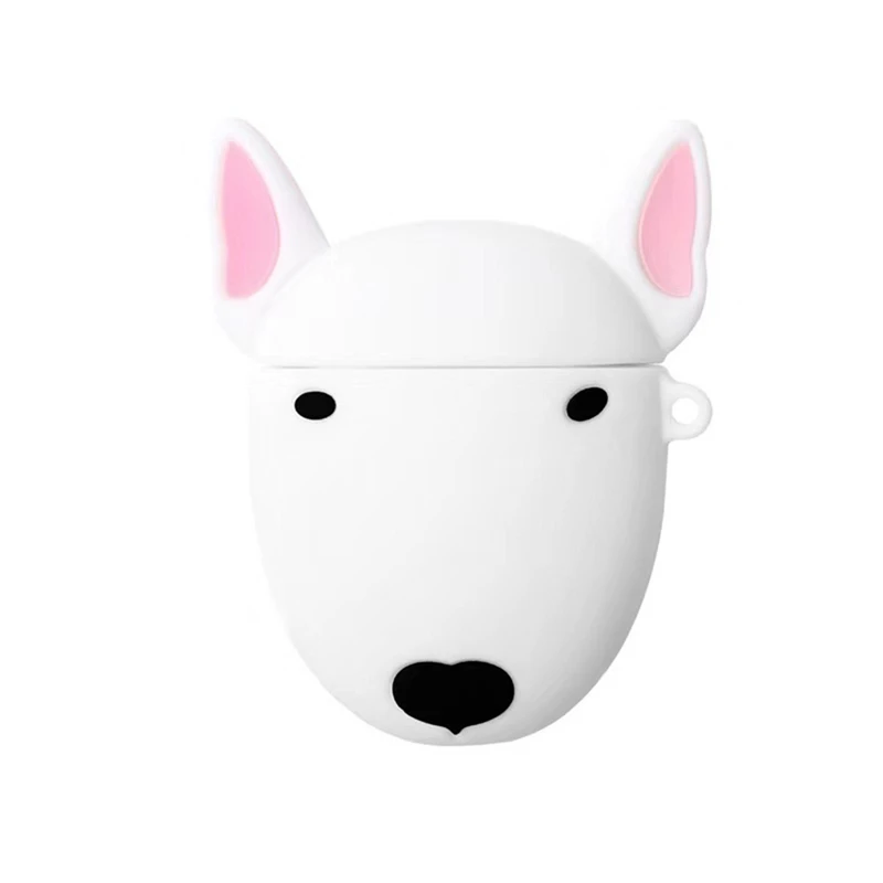 

For AirPods 2 Case Stereoscopic Bull Terrier Silicone Wireless Bluetooth Headphones Case for Airpods Earphone Protective Cover