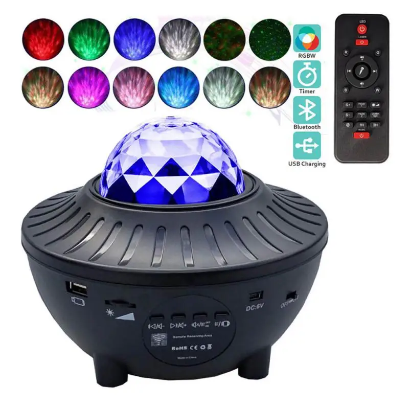 

USB Starry Watermark Bluetooth Music Starlight Projector Stage Watermark Projection Lamp Night Light Star Projector Room Decor