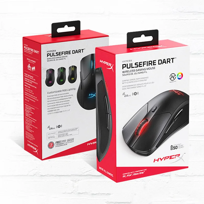Беспроводная мышь Kingston 2 4 ГГц HyperX Pulsefire Дротика RGB игровая с оригинальным DPI до 16000