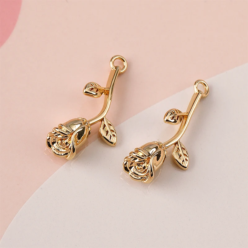 Настраиваемый позолоченный медный мешок 14 к золото роза сделай сам серьги