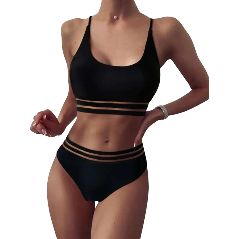 

High Waist Lace Bikini Sets Women Sexy Two Pieces Swimsuits 2021 New Girl Beach Bathing Suits Swimwear stretch the bikini set