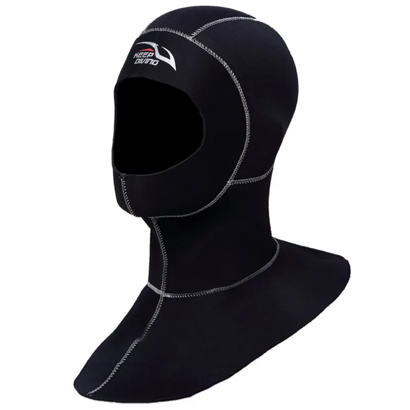 

Cover Women Wetsuit Men to Shoulder Warm Snorkel Hat Winter 3MM Black Bibbed Neoprene Scuba long Hoodies Diving Cap Hoods Head H