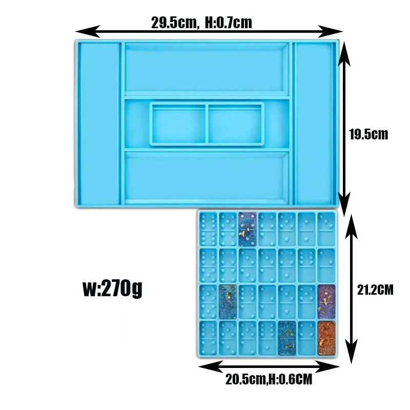 DIY Epoxy Resin Domino Set Storage Box Pai Gow Measuring Cup Tabletop Decoration Crafts Silicone Mold | Дом и сад