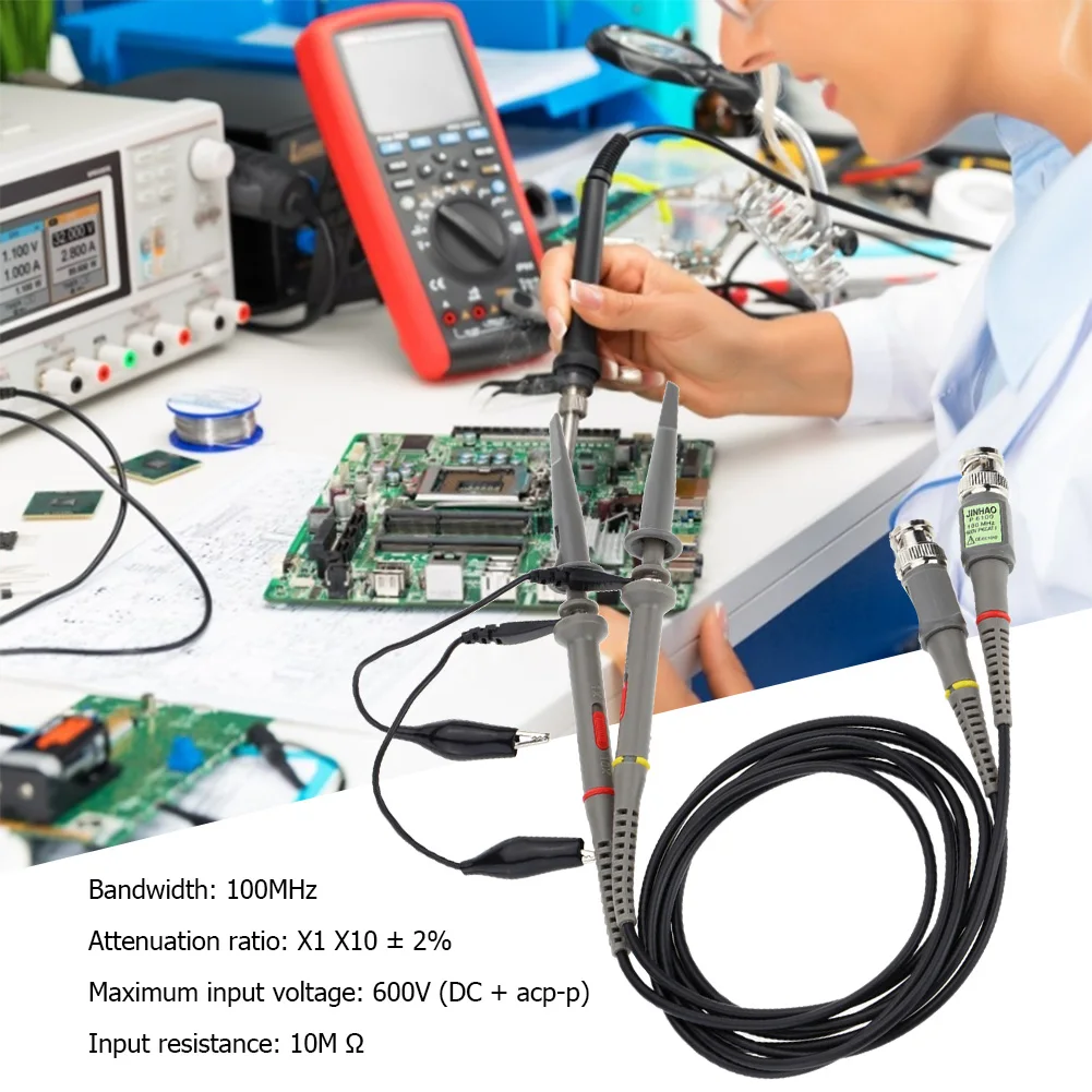2 шт. цифровой осциллограф P6100 100 МГц 1X 10X | Инструменты