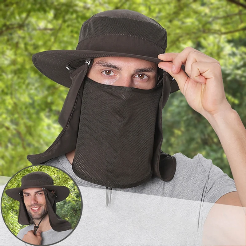 

Multipurpose Outdoor Fisherman Hat UV Protection Climbing Fishing Sun Hat Summer Men Multifunction Bucket Hat Sun Protection Cap