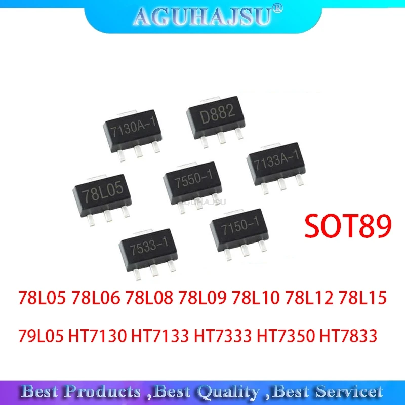 20 шт 78L05 78L06 78L08 78L09 78L10 78L12 78L15 79L05 HT7130 HT7133 HT7333 HT7350 HT7833 SOT89 Новый Триод регулятор