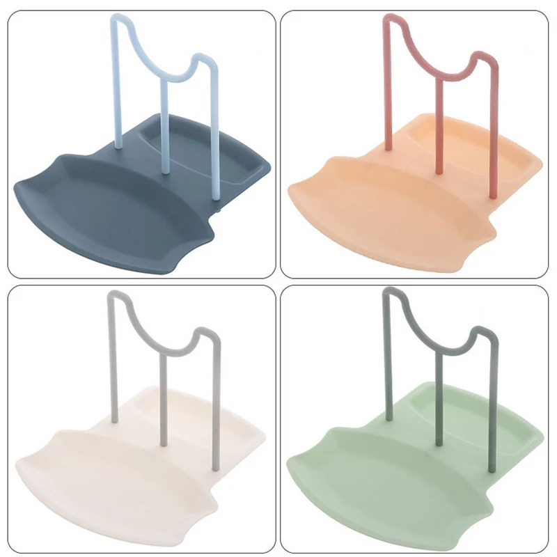 

Kitchen Organizer Pot Lid Storage Rack Shelf Countertop Punch-free Spoons Pad Bracket Home Kitchen Shelves Accessories Tools