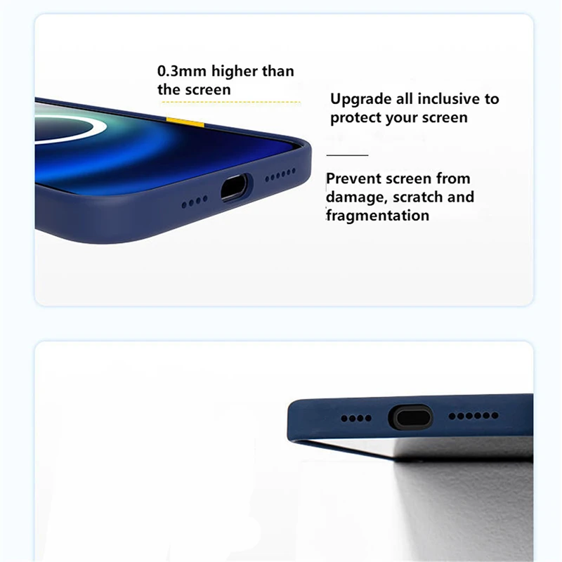 

Magnetic Wireless Charging Phone Case For iPhone 12 Pro Max Mini Liquid Silicone Animated Case For Magsafe Shockproof Phone Case