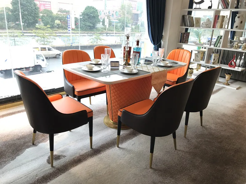 Постмодернисветильник шный мраморный обеденный стол в гонконгском стиле