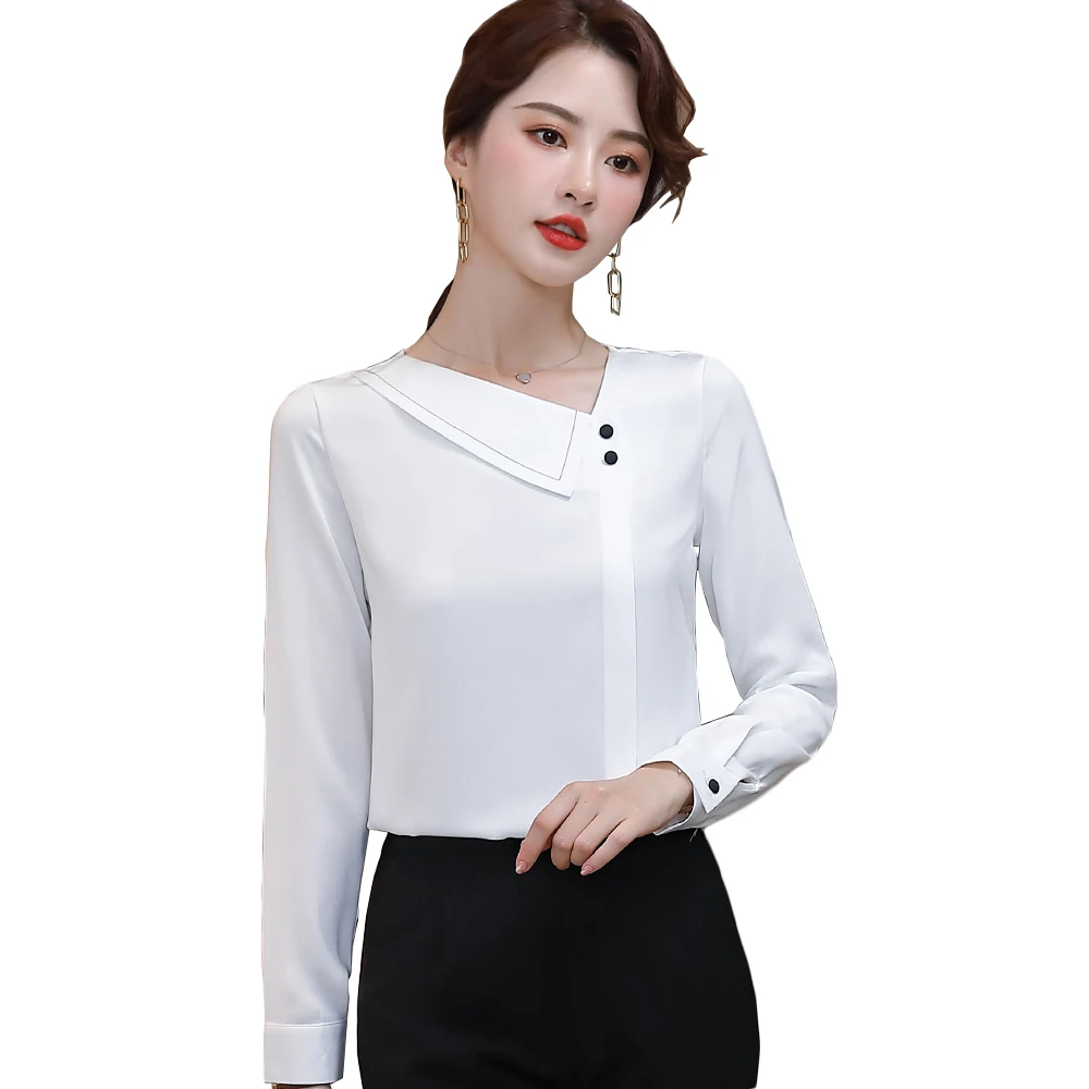 

Fashion Ladies White Apricot Spring Blouses Women Full Sleeve Plus Size 5XL Formal Office Work Shirt Tops