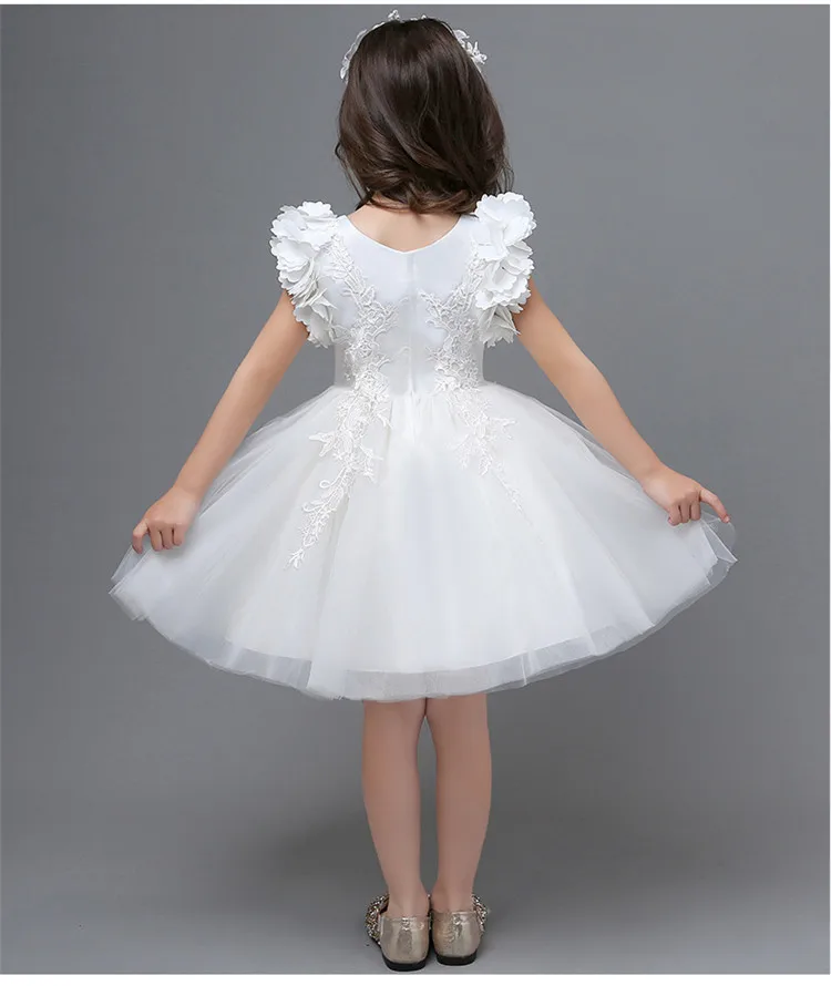Платья принцессы для девочек с цветами платье свадьбы подружки невесты белое