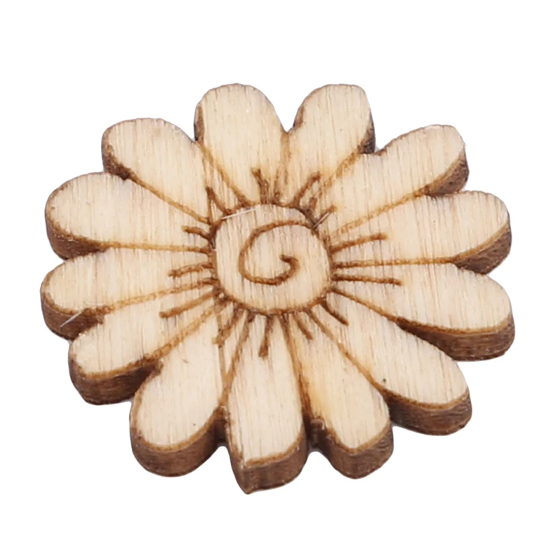 50/100pcs Wooden Buttons New Arrival Flower Leaf Shape Mixed Wood Buttons DIY Wood Environmental Decorative Handicrafts