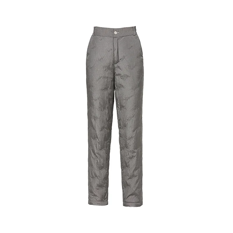 

winter women down pants women wear high waist loose casual pants thickened warm cotton pants wide leg pants duck down