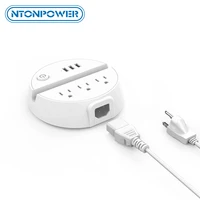 ntonpower power strip removable travel sockets 3 outlets 3 usb ports switch with 5ft cord phone holder for business trip hotel