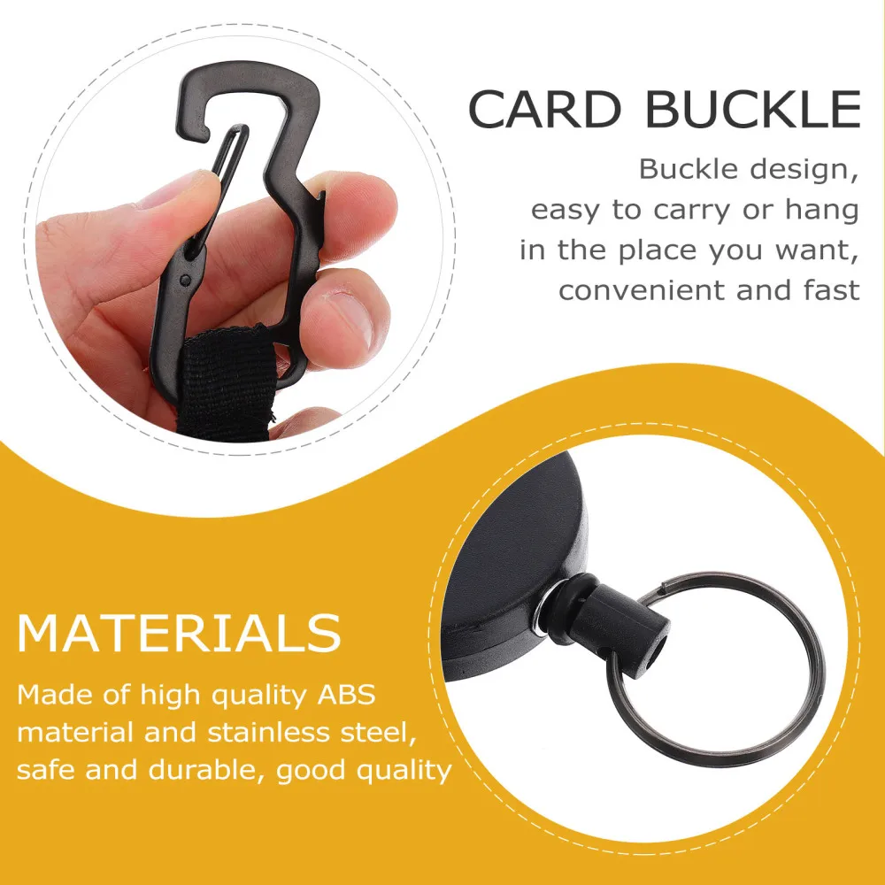 

2Pcs Retractable Wire Lanyard Keychain Keyring Lock Creative Corkscrew (Black)