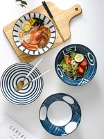creative 8 inch japanese style ramen noodle bowl large ceramic fruit salad soup pasta bowl porcelain kitchen microwave tableware