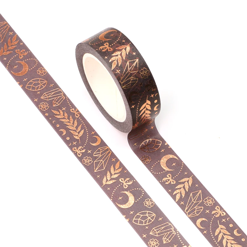 NEW 1 Roll 10M Diary decorating Foil Diamond Moon Stars and Leaves DIY  Journal Adhesive Masking Tape Cute Stationery