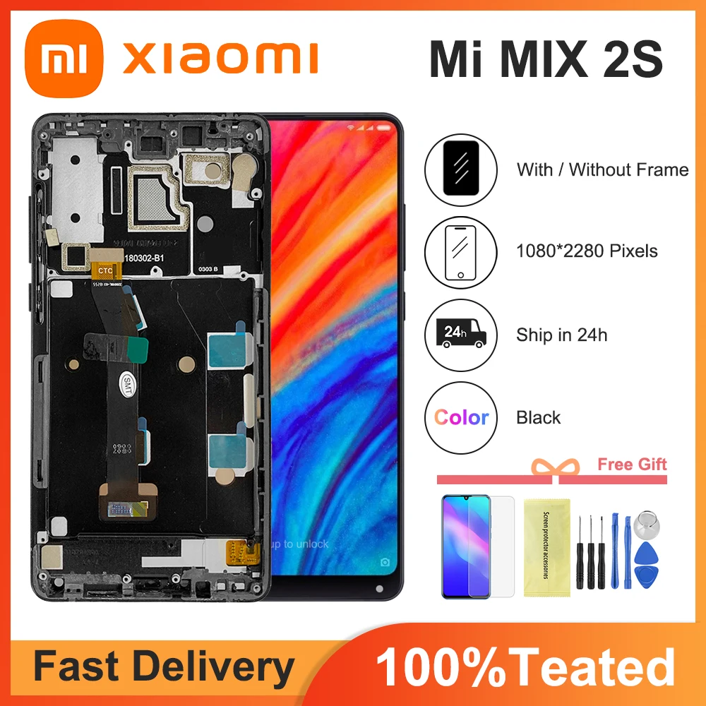 Pantalla LCD táctil Original para Xiaomi Mi Mix 2S, repuesto de digitalizador, Panel de cristal, 5,99