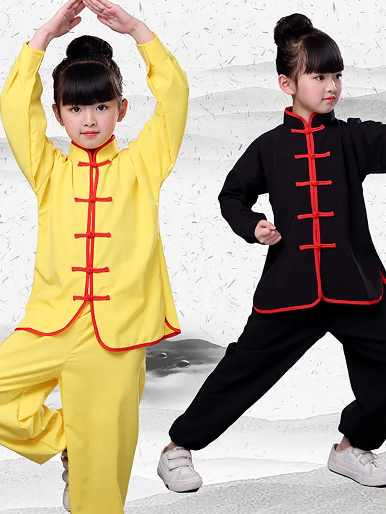 USHINE 100-180 см Taichi Униформа хлопок 6 цветов Высокое качество Wushu kungfu одежда для детей