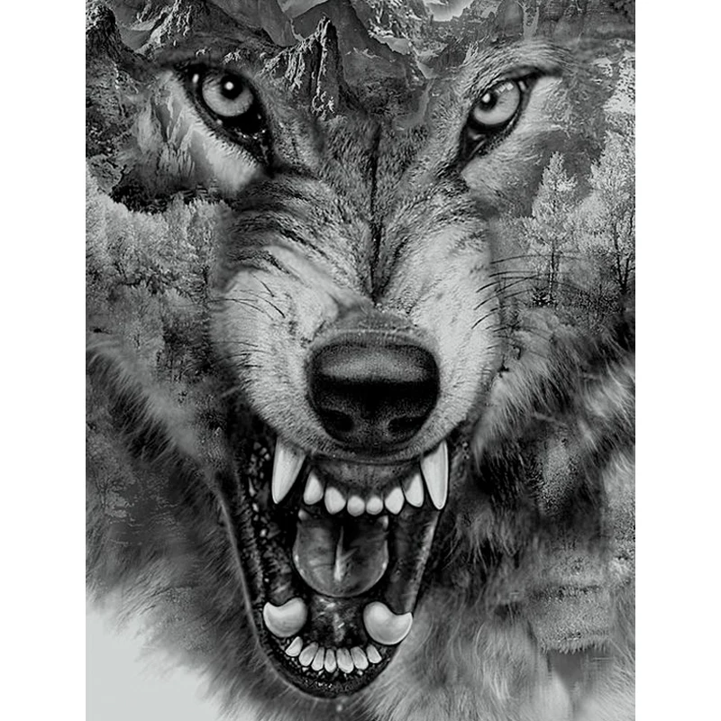 5d-diamond-картина с волком и вышивкой алмазным животным вышивка крестиком в