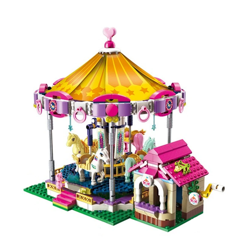 

ENLIGHTEN Girls City Friends Princess Fantasy Carousel Colorful Holidays Building Blocks Sets Kids Toys Compatible