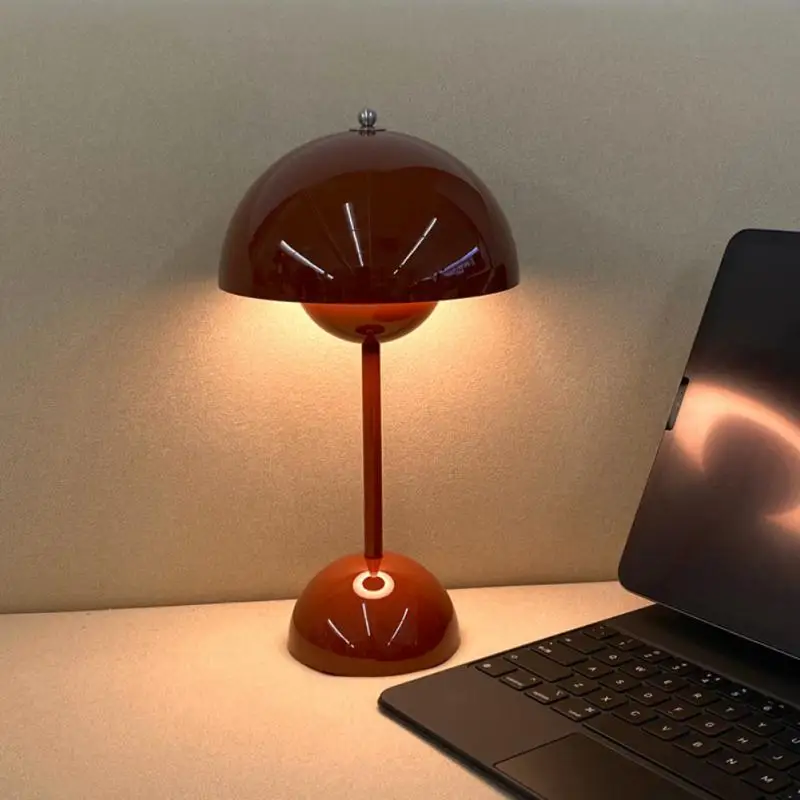 

Minimalist Metal Mushroom Table Lamp LED Eye Protect Small Table Light For Desk Dormitory Student Reading USB Bedside Lamps
