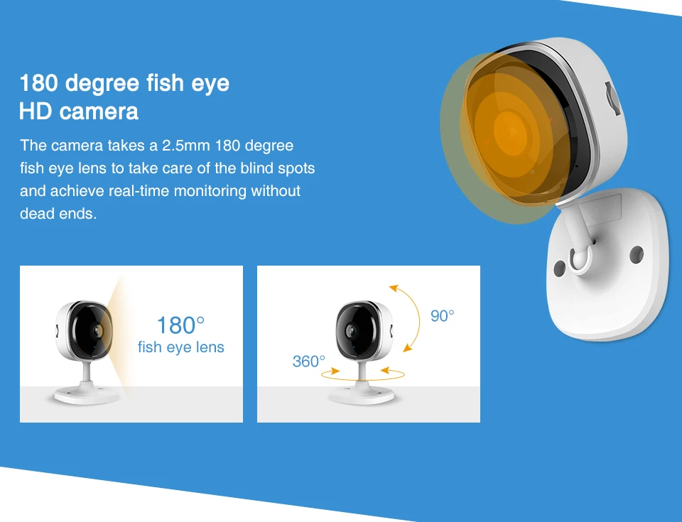 SANNCE 180 градусов Wi-Fi IP камера HD 1080P беспроводная домашняя Камера Безопасности ИК Ночное Видение детский монитор Wifi мини Сетевая камера