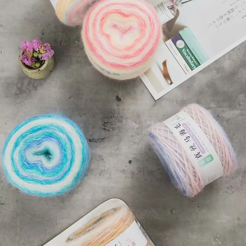 100 г длинношерстная мохеровая шерстяная кашемировая пряжа для вязания крючком из