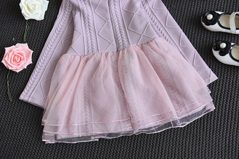 Платье для девочек весенне-осенние детские модные хлопковые платья с длинными