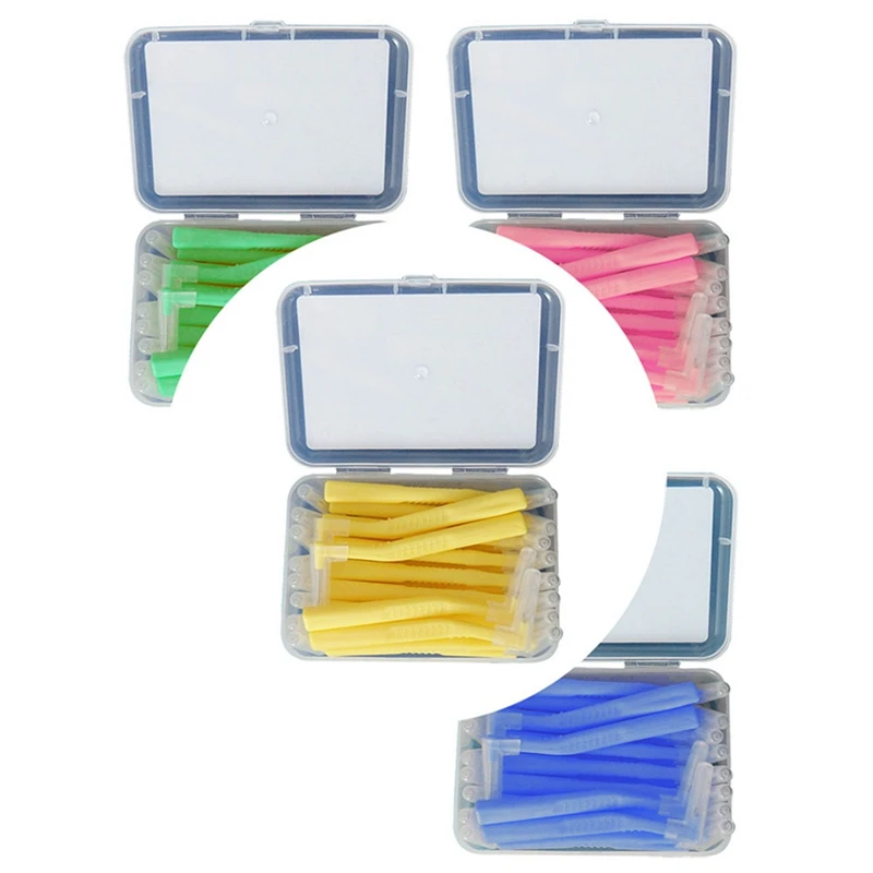 

ASUS 40Pcs L Shape Push-Pull Interdental Brush Oral Care Teeth Whitening Tooth Pick Tooth Orthodontic Toothpick Toothbrus