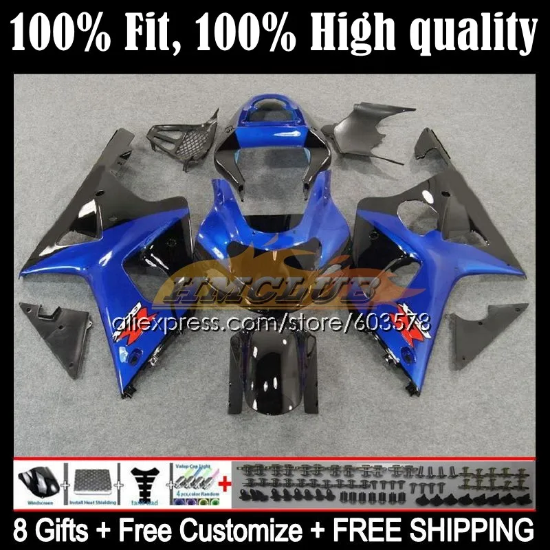 

Инъекция для SUZUKI GSXR-1000 GSXR 1000 CC GSXR1000 K2 8CL.12 GSX-R1000 00 01 02 GSX R1000 2000 2001 2002 обтекатель синий черный