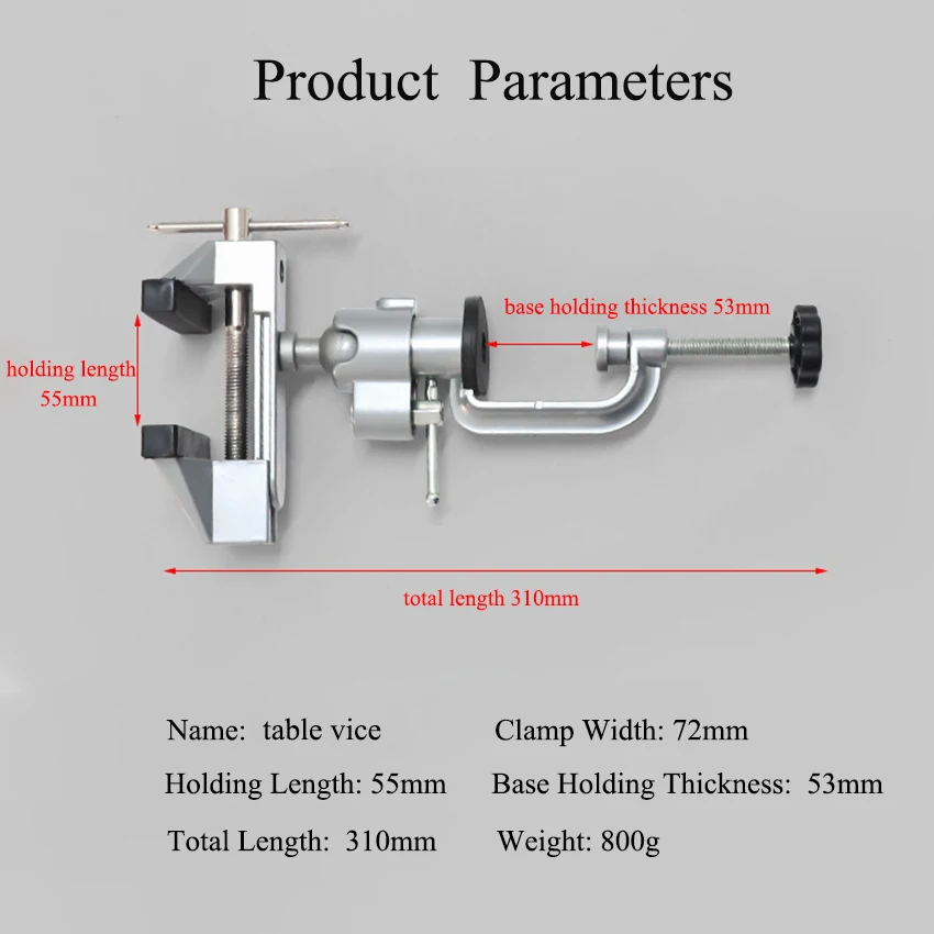 

310mm 360 Degree Rotating Mini Universal Vice Aluminium Alloy Table Vise Clamp For Electric Drill Power Tools Accessories